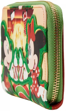 Portefeuille zippé Mickey et Minnie Mouse Cheminée et Chocolat Chaud Loungefly