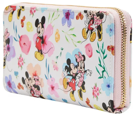 Portefeuille zippé Mickey &amp; Minnie Mouse Floral Loungefly