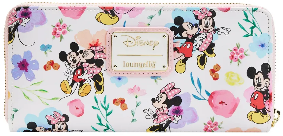 Portefeuille zippé Mickey &amp; Minnie Mouse Floral Loungefly