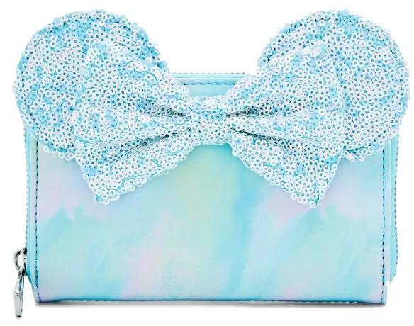 Portefeuille zippé Minnie Mouse avec un Nœud Sequin Loungefly