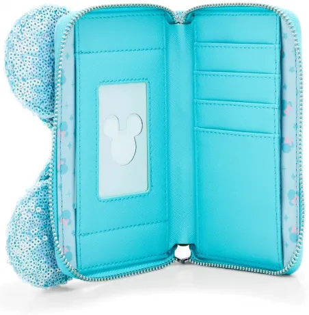 Portefeuille zippé Minnie Mouse avec un Nœud Sequin Loungefly