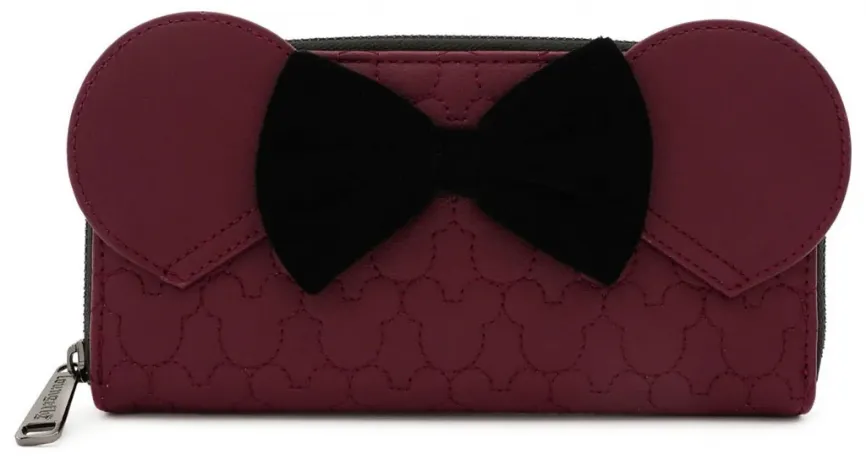 Portefeuille zippé Minnie Mouse Marron Matelassé Loungefly
