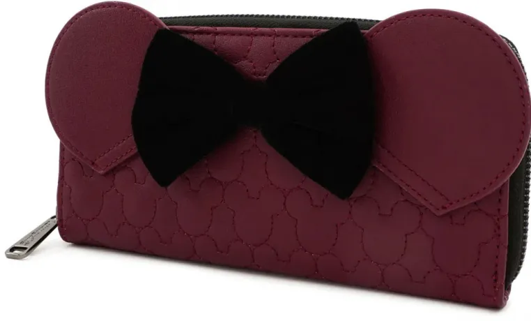 Portefeuille zippé Minnie Mouse Marron Matelassé Loungefly