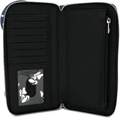 Portefeuille zippé Minnie Mouse Denim Polka à Pois Loungefly