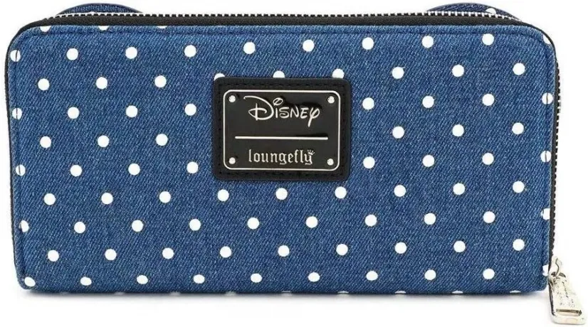 Portefeuille zippé Minnie Mouse Denim Polka à Pois Loungefly