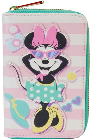 Portefeuille zippé Minnie Mouse en Vacances au bord de la piscine Loungefly