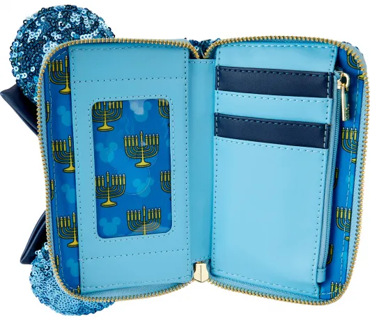 Portefeuille zippé Minnie Mouse Hanukkah Sequin Loungefly