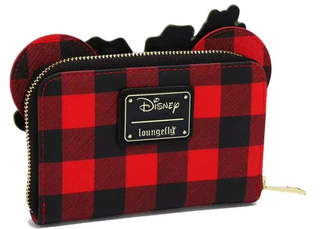 Portefeuille zippé Minnie Mouse Plaid Noël Loungefly