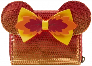 Portefeuille zippé Minnie Sequin Ombre d&#039;Automne Loungefly