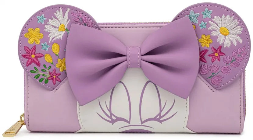Portefeuille zippé Minnie tenant des Fleurs Cosplay Loungefly