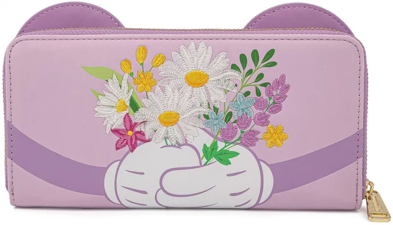Portefeuille zippé Minnie tenant des Fleurs Cosplay Loungefly