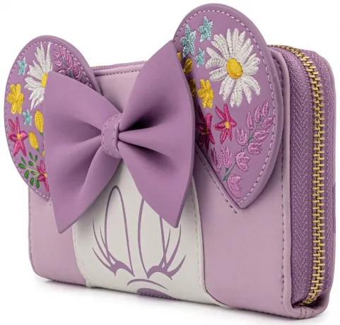 Portefeuille zippé Minnie tenant des Fleurs Cosplay Loungefly
