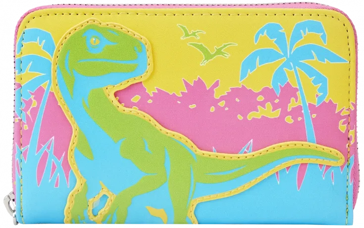 Portefeuille zippé Néon Jurassic Park 30ème Anniversaire Loungefly