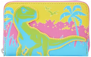 Portefeuille zippé Néon Jurassic Park 30ème Anniversaire Loungefly