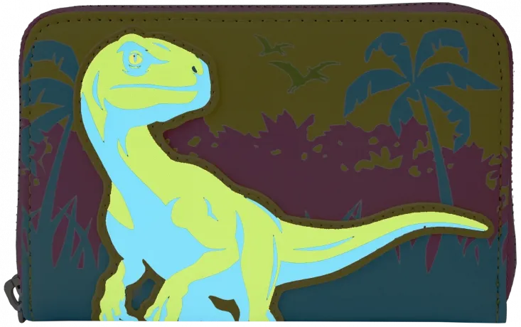 Portefeuille zippé Néon Jurassic Park 30ème Anniversaire Loungefly