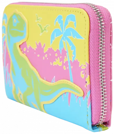 Portefeuille zippé Néon Jurassic Park 30ème Anniversaire Loungefly