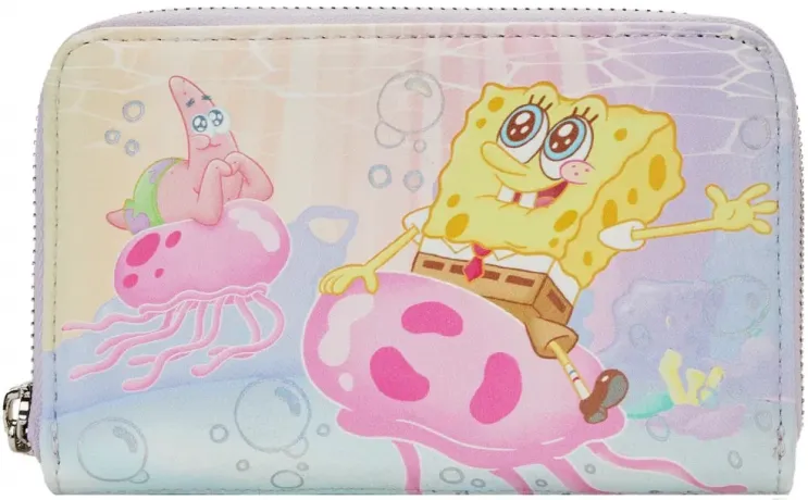 Portefeuille zippé Bob l&#039;éponge et Patrick Pêche à la méduse Pastel Loungefly