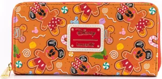 Portefeuille zippé Pain d&#039;épices Mickey et Minnie Loungefly