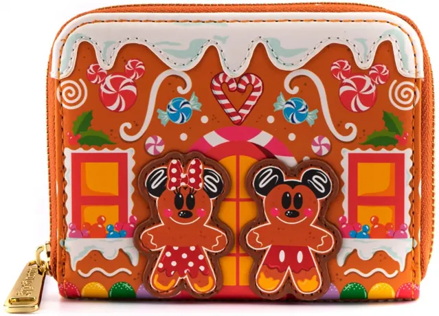 Portefeuille zippé Pain d&#039;épices Mickey et Minnie Loungefly