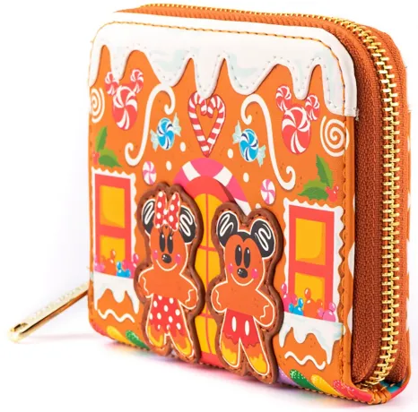 Portefeuille zippé Pain d&#039;épices Mickey et Minnie Loungefly