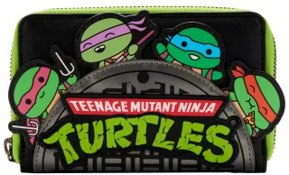 Portefeuille zippé Plaque d&#039;égout Tortues Ninja Chibi Loungefly