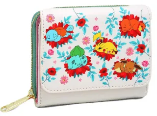Portefeuille zippé Pokémon dorment sur des fleurs Loungefly
