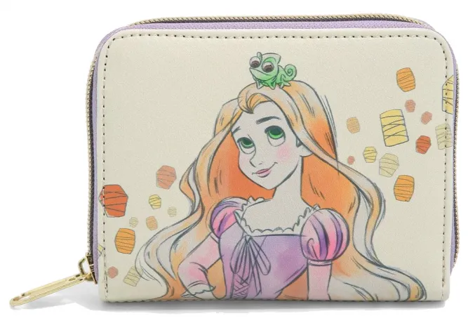 Portefeuille zippé Raiponce et Pascal Loungefly