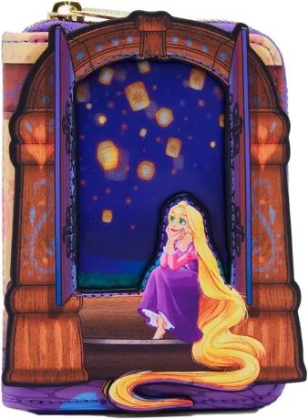 Portefeuille zippé Raiponce Fenêtre et Lanternes Lenticulaire Loungefly