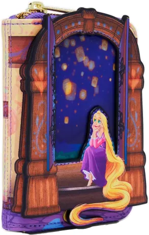 Portefeuille zippé Raiponce Fenêtre et Lanternes Lenticulaire Loungefly