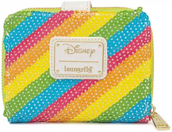 Portefeuille zippé Minnie Mouse Arc-en-ciel Sequin Loungefly