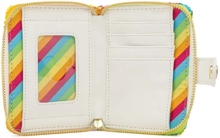 Portefeuille zippé Minnie Mouse Arc-en-ciel Sequin Loungefly