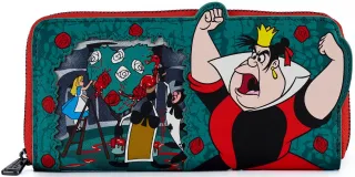 Portefeuille zippé Reine de Cœur Villains Scène Loungefly