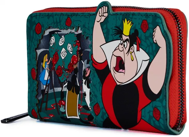 Portefeuille zippé Reine de Cœur Villains Scène Loungefly