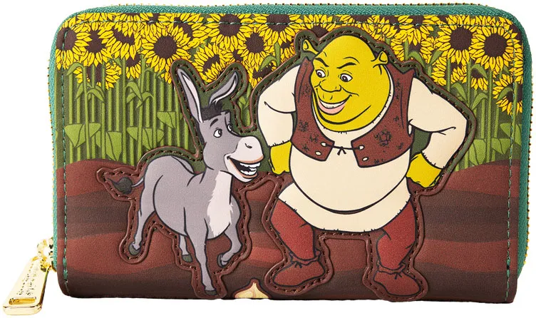 ☆Loungefly☆Shrek & Donkey Sunflower Field Zip AroundWallet Shrek & Donkey Sunflower Field Zip Around Wallet
