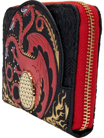 Portefeuille zippé Sigle de la maison Targaryen Impression Intégrale Loungefly