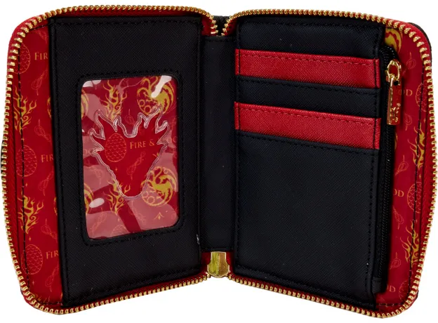 Portefeuille zippé Sigle de la maison Targaryen Impression Intégrale Loungefly