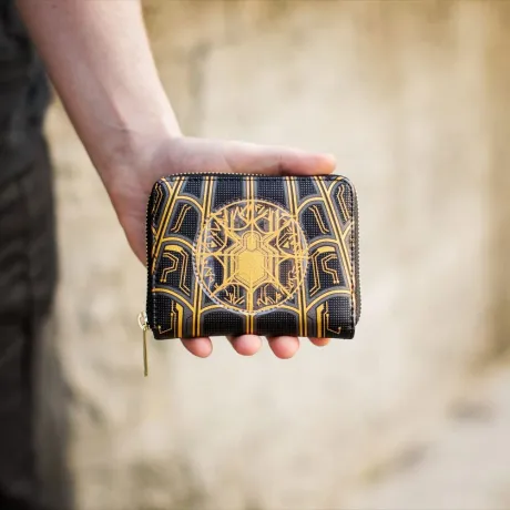 Portefeuille zippé Spiderman Costume Noir et Or Cosplay Loungefly