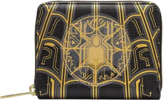 Portefeuille zippé Spiderman Costume Noir et Or Cosplay Loungefly