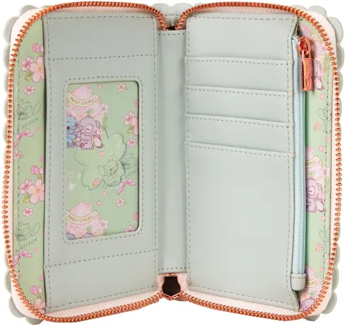 Portefeuille zippé Stitch &amp; Angel Fleur de cerisier Loungefly