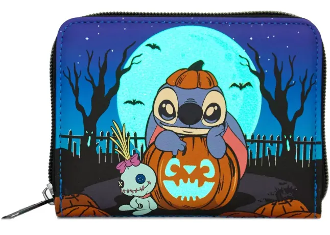 Portefeuille zippé Stitch Citrouille Glow Loungefly
