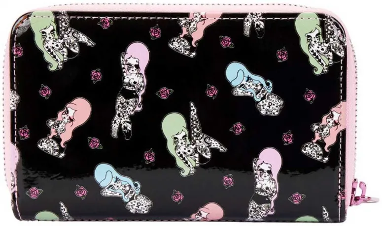 Portefeuille zippé Tatouages Impression Intégrale Loungefly