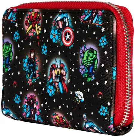 Portefeuille zippé Tatouage Floral Loungefly