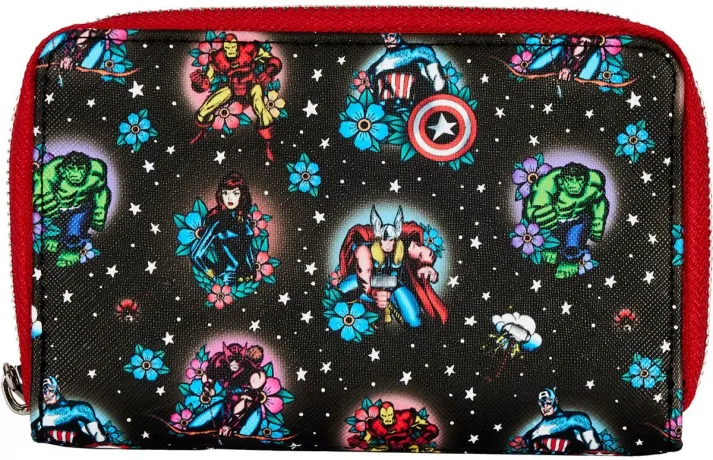 Portefeuille zippé Tatouage Floral Loungefly