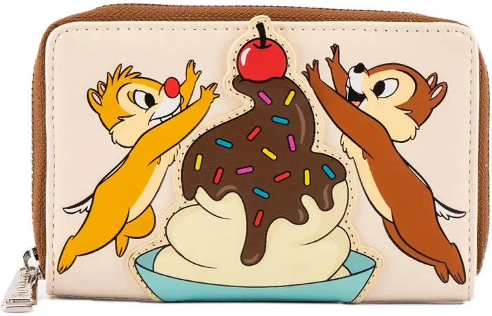 Portefeuille zippé Tic et Tac Cerise sur le dessus Loungefly