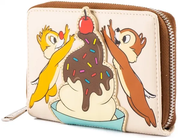 Portefeuille zippé Tic et Tac Cerise sur le dessus Loungefly