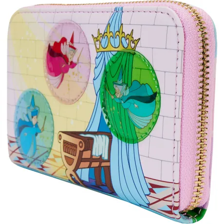 Portefeuille zippé Trois Bonnes Fées Château Vitrail Loungefly