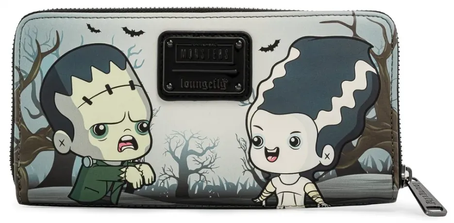 Portefeuille zippé Universal Monsters Chibi Line Loungefly