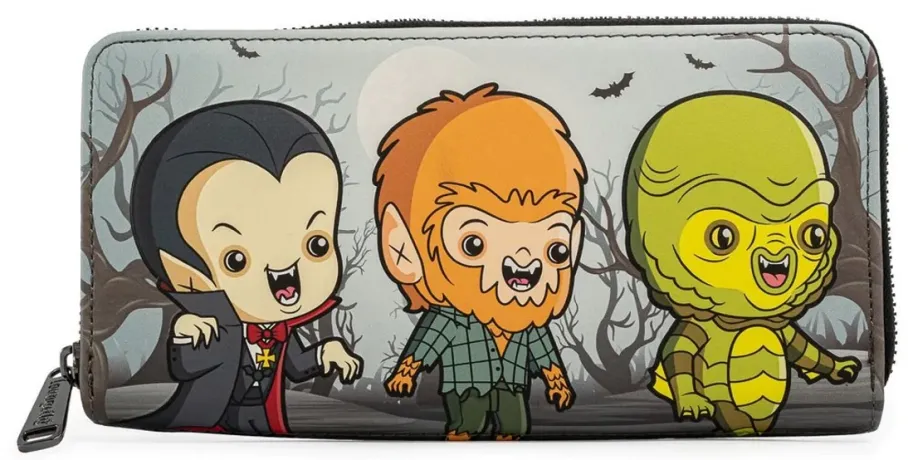 Portefeuille zippé Universal Monsters Chibi Line Loungefly