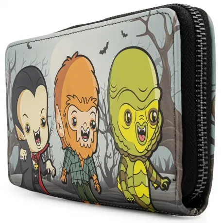 Portefeuille zippé Universal Monsters Chibi Line Loungefly