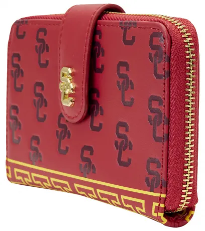 Portefeuille zippé USC Trojans Cardinal SC Interlock Logo Loungefly
